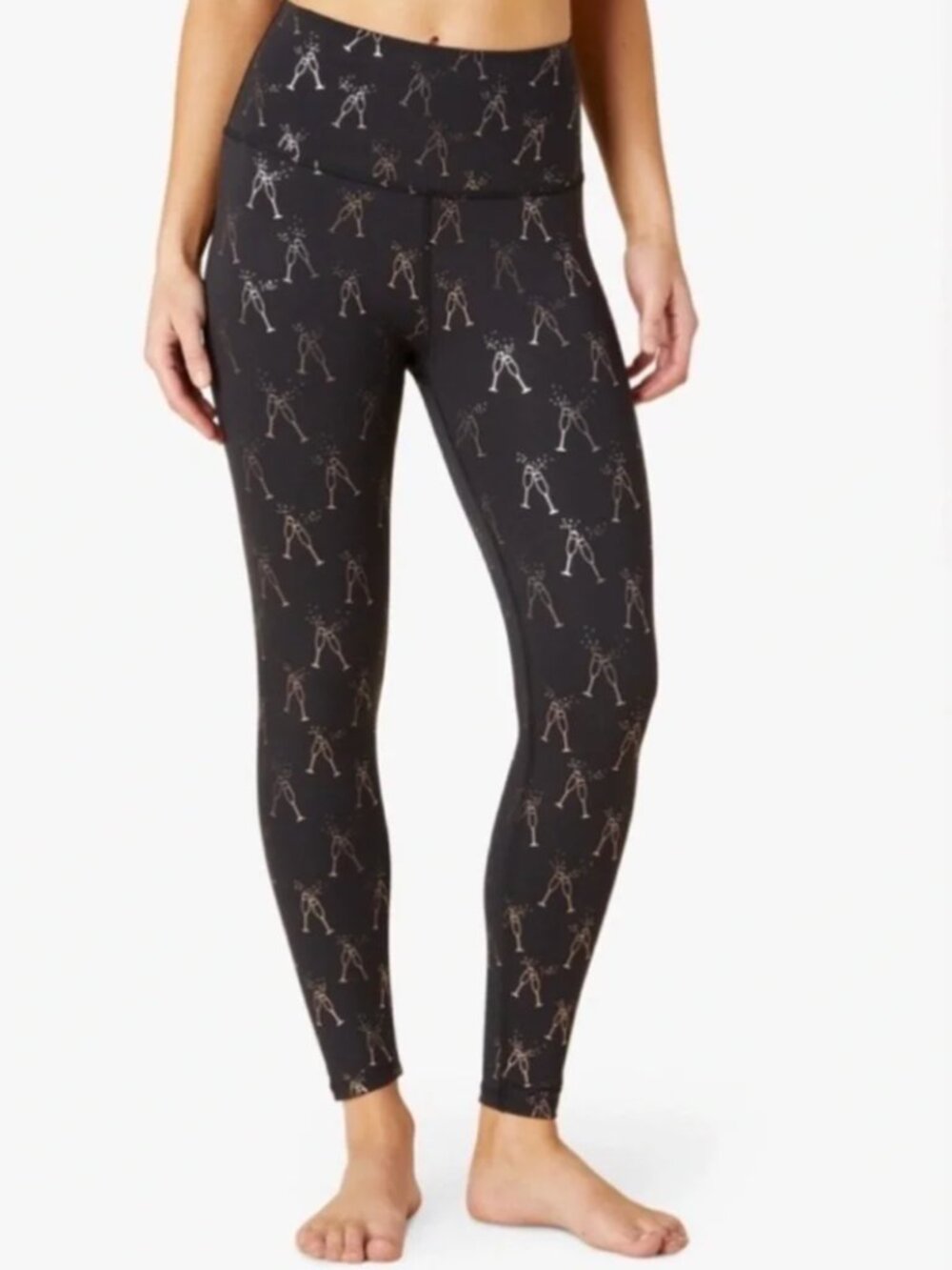 Beyond Yoga High Waisted Midi Leggings Champagne Flute